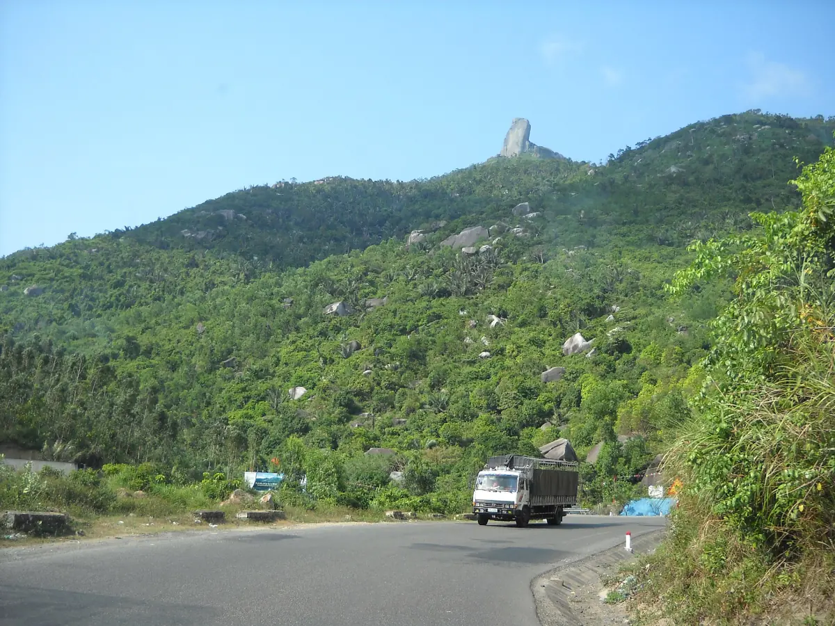 Da Bia mountain above the highway in southern Phu Yen