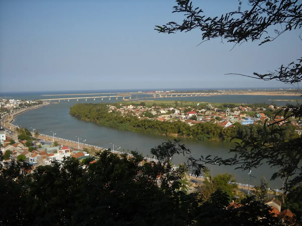 View over Tuy Hoa and the Da Rang River to the sea